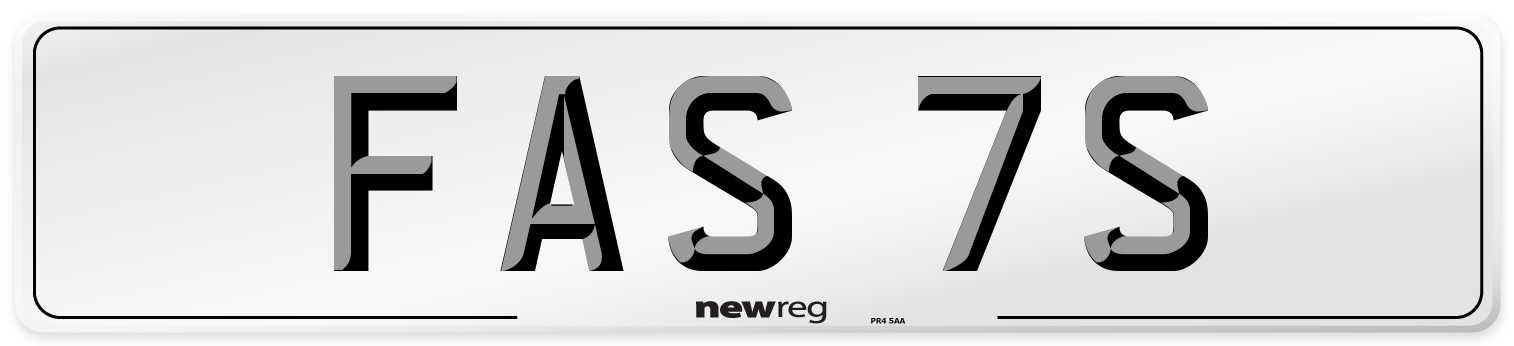 FAS 7S Number Plate from New Reg